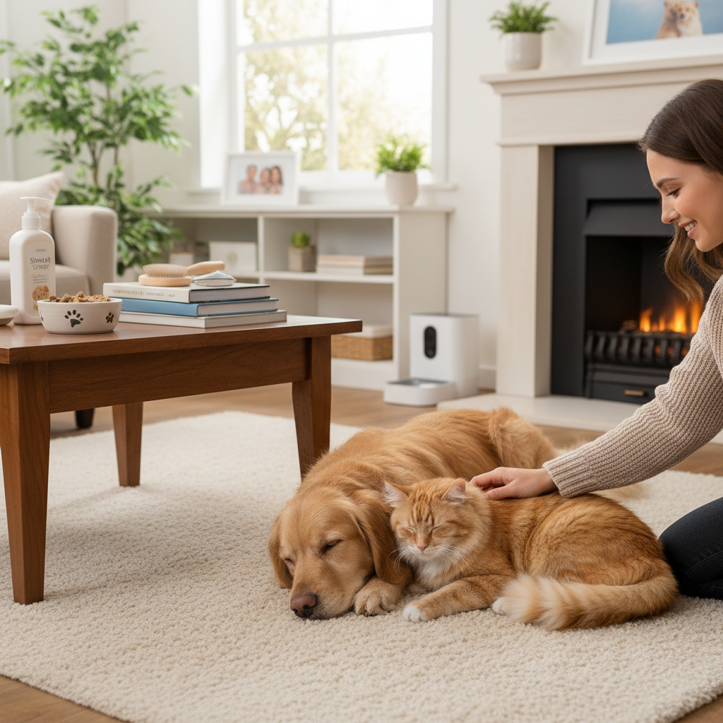 a simple photo representing home and pet care